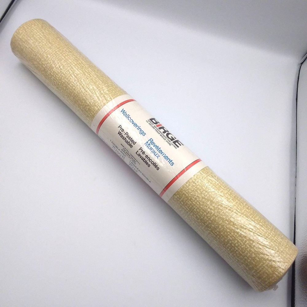 Vtg MCM 1970s Birge Unused Bamboo Print‎ Wallpaper 70 sq ft Dbl Roll